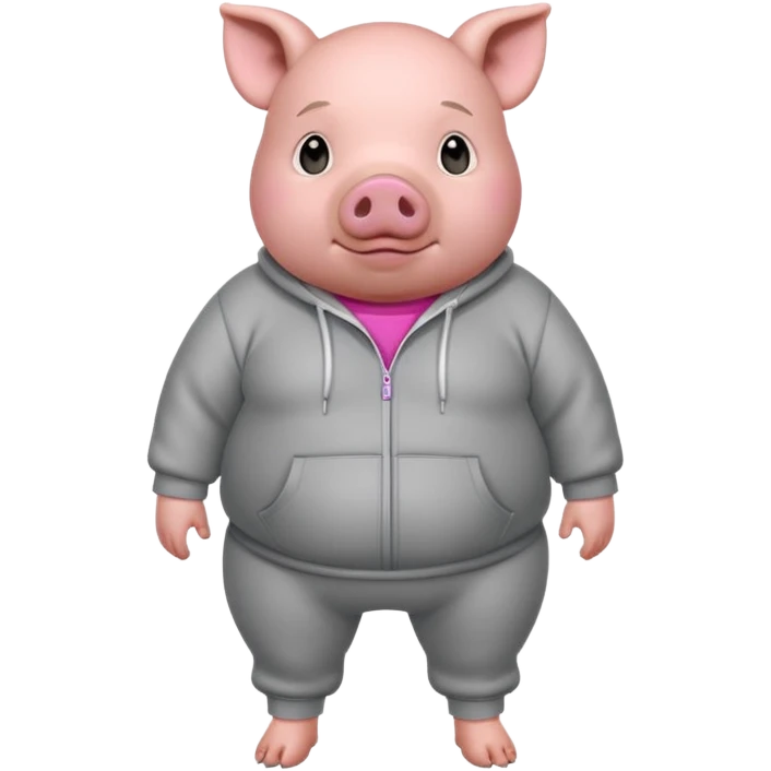 fat pig wearing sweat emoji