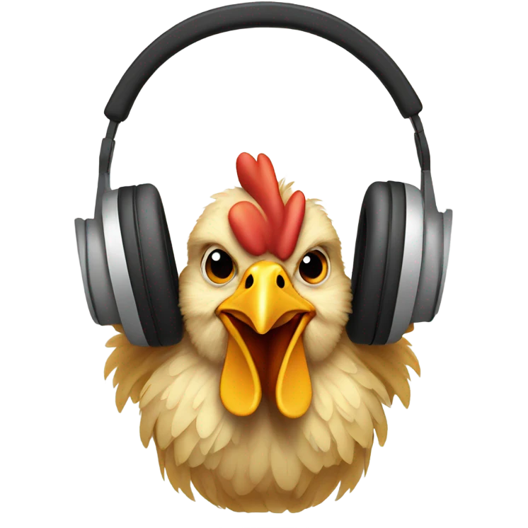 Chicken with headphones emoji