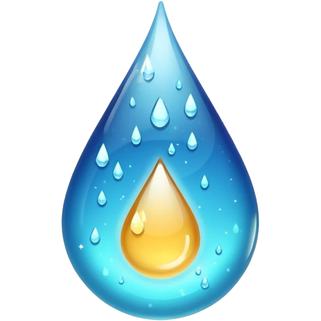 resin drop with sparkles inside emoji