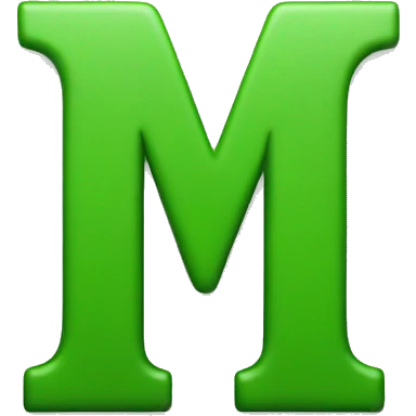 The letter m green  emoji
