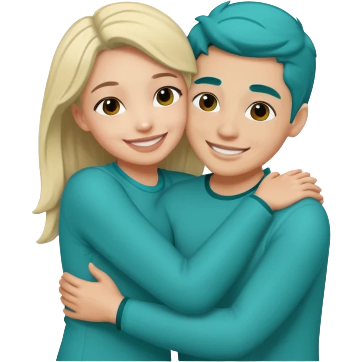 teal love hug emoji
