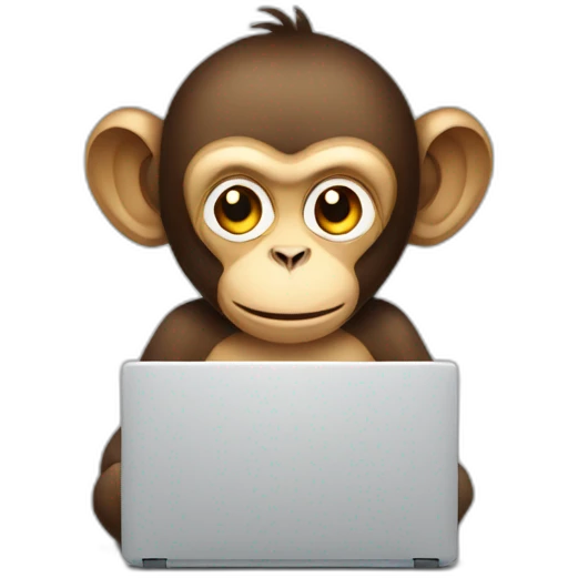 A monkey who work on a pc emoji