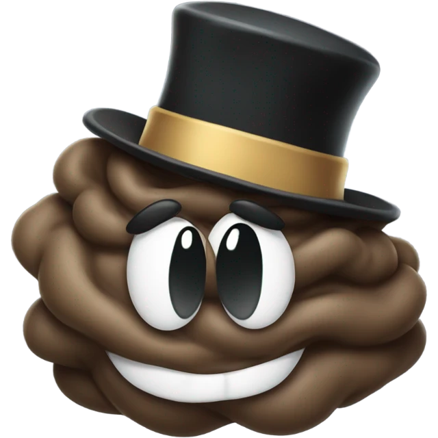 Poop with top hat emoji