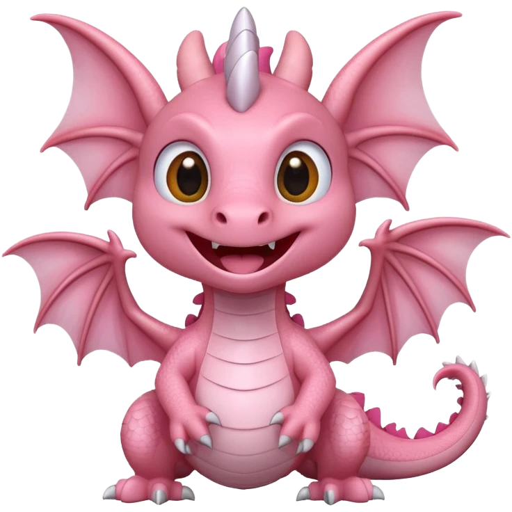 light pink cute dragon laughing emoji
