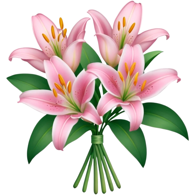 bouquet of baby pink lilies emoji
