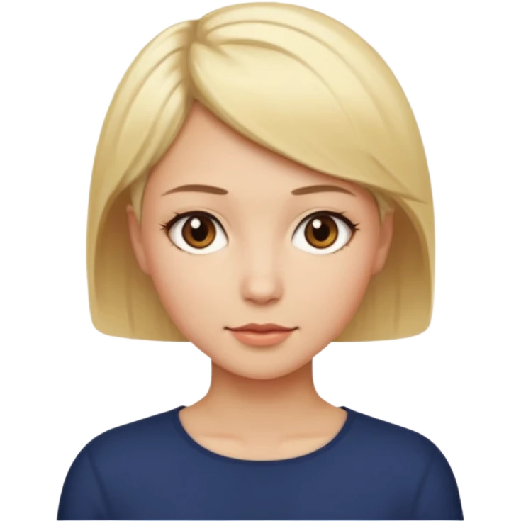 Blonde hair woman short hair brown eyes emoji