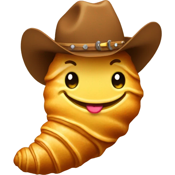 croissant wearing a cowboy hat emoji