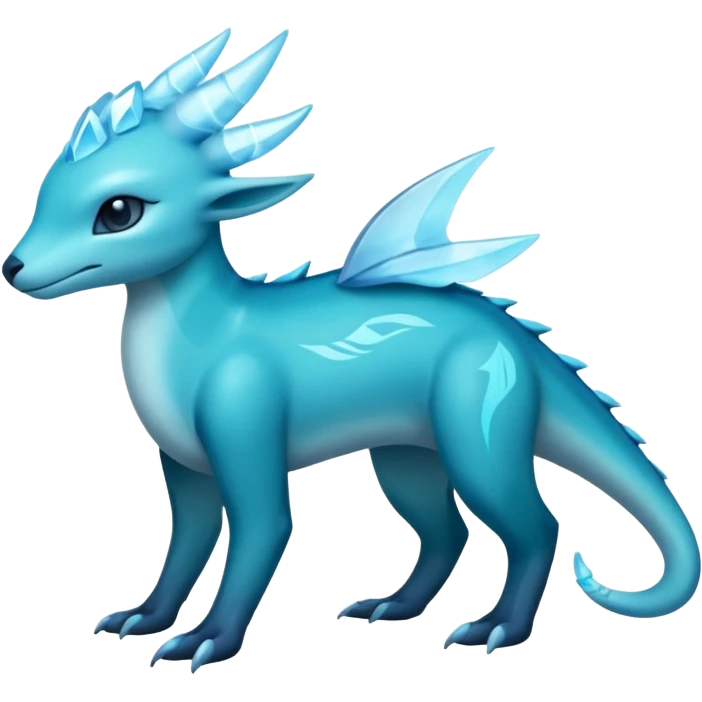 Shiny Dark Edgy  Aurorus-Inteleon-Amaura-Fakémon-hybrid-creature (full body)  emoji