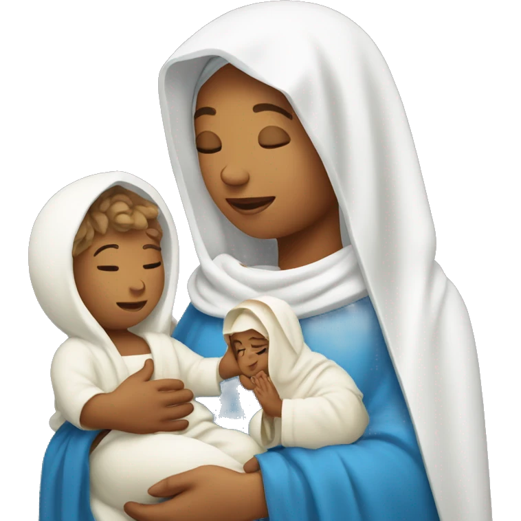 holy Mary with baby Jesus emoji