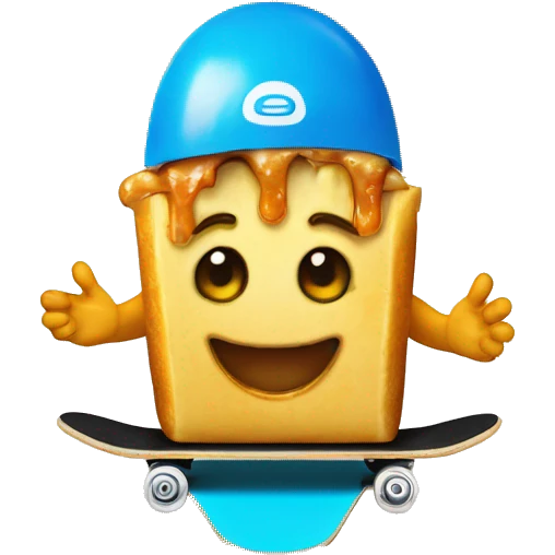 Poutine sur un skate board emoji