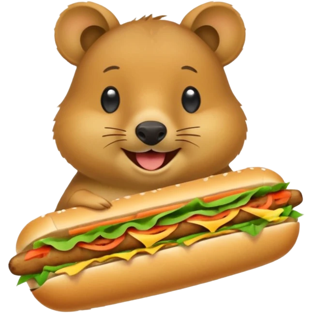 quokka eating bahn mi emoji