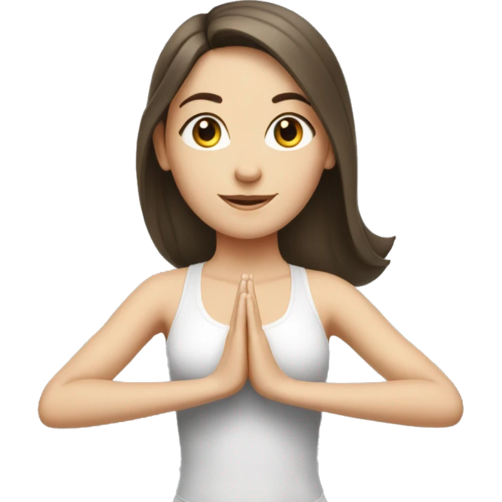 white brunette girl doing yoga emoji