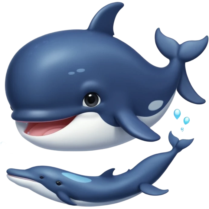 bébé baleine cheveux noirs emoji