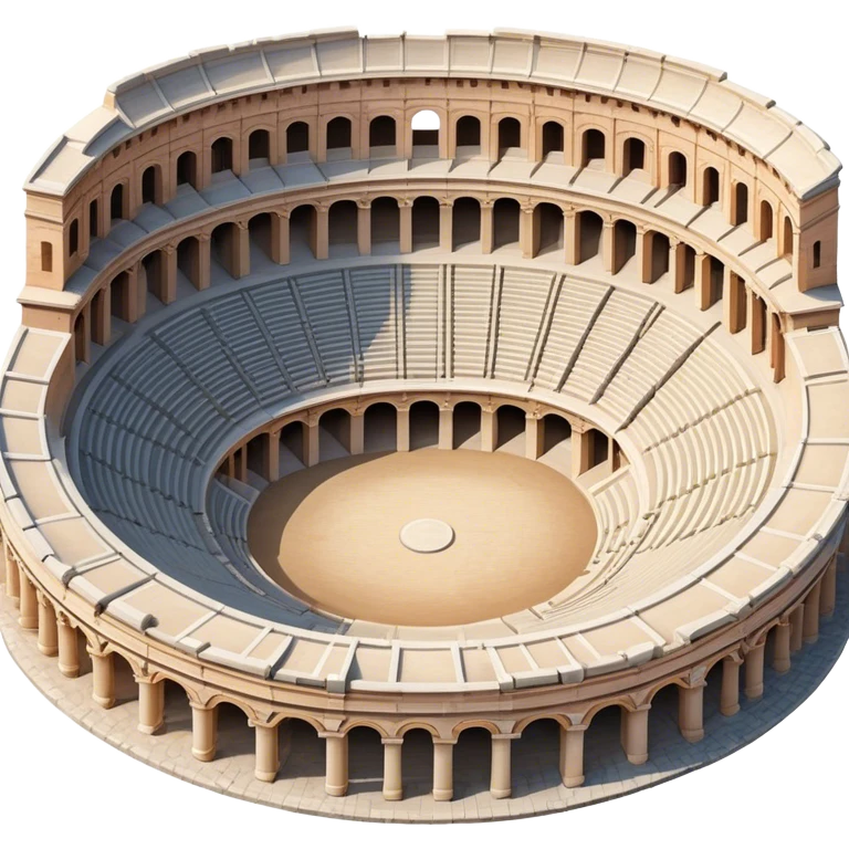 Cinematic Realistic Pula Arena Landmark Emoji, showcasing the ancient Roman amphitheater rendered with detailed weathered stone textures and dramatic lighting. emoji