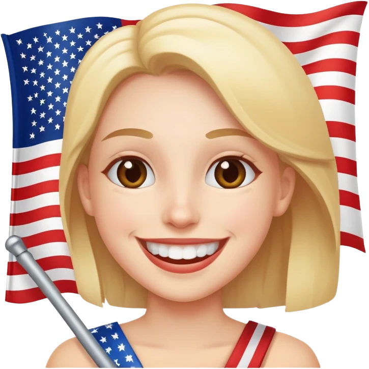 happy American with flag emoji
