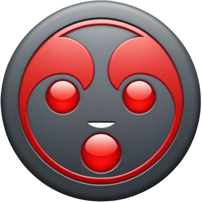 Create a font style for an FM radio station. Use dark gray and red colors. On one side, include a circle to fit the media outlet's logo. emoji