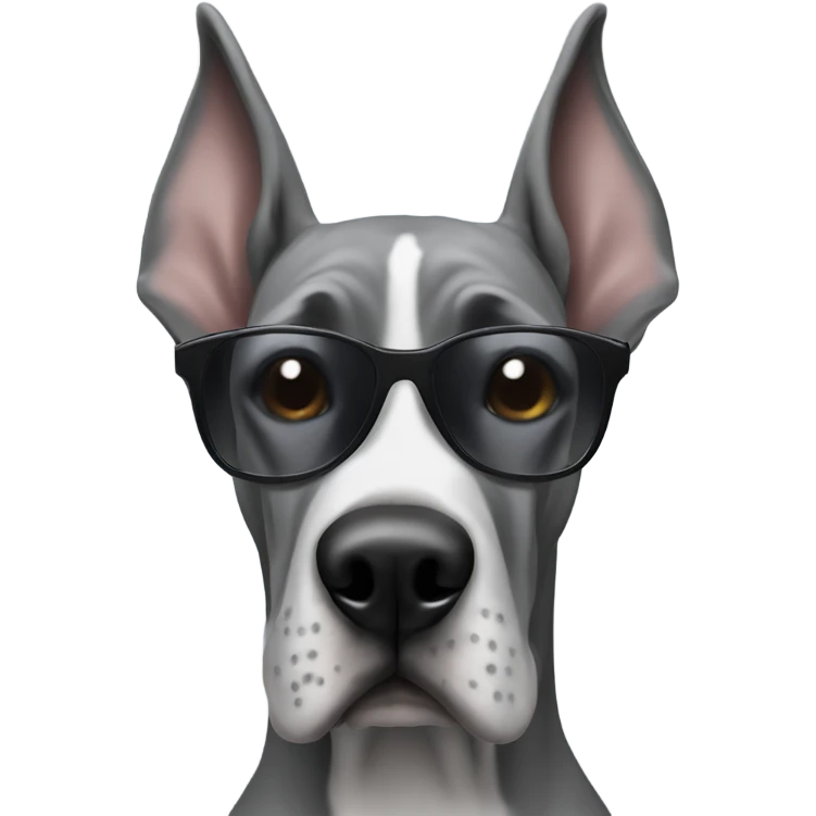 Grey great dane with sunglasses emoji