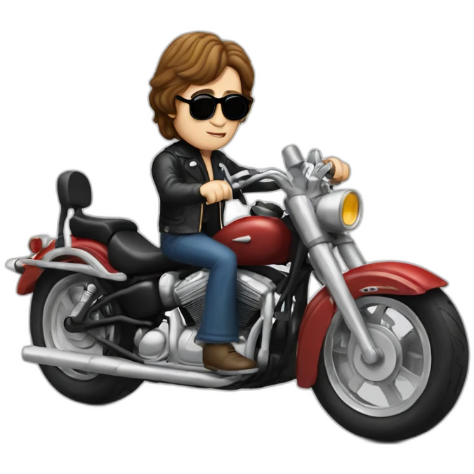 John Lennon on a motorcycle emoji
