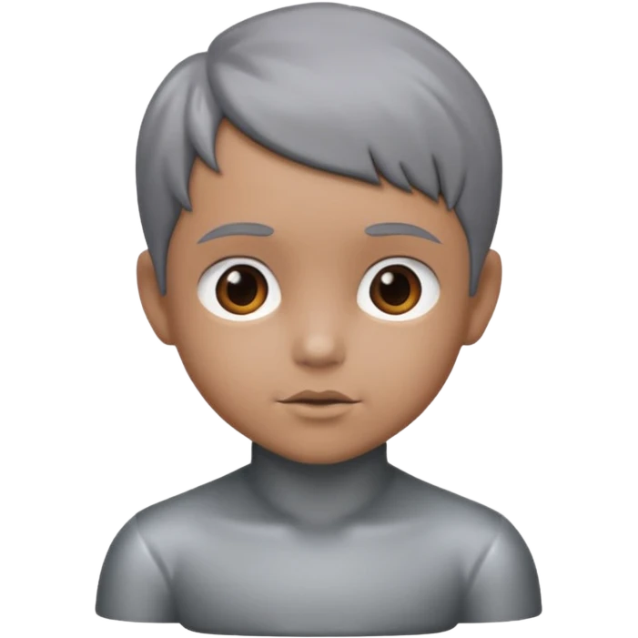 gray metal painted child bust emoji