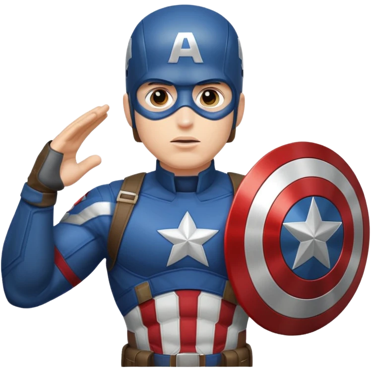 Captain America saluting, shield on back emoji