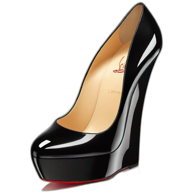 WEDGE heel LOUBOUTIN black PATENT emoji