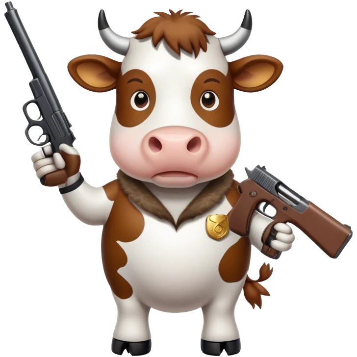 Cow with a gun emoji