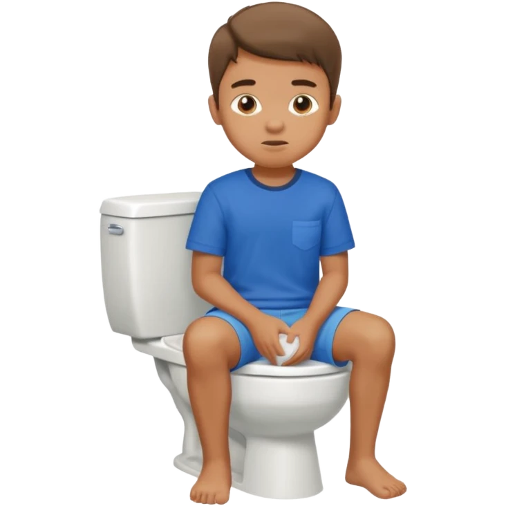 menino sentado no vaso sanitário emoji