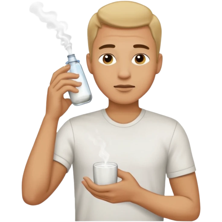 ligth man smelling full body emoji