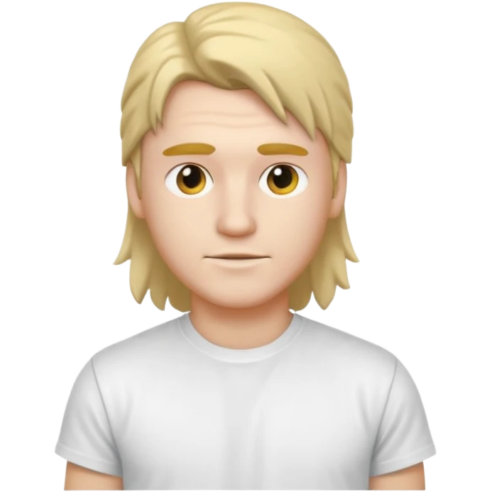 White tshirt, mullet emoji