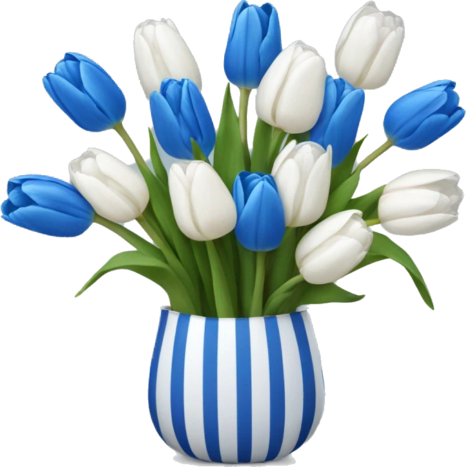 Bundle of blue and white tulips emoji