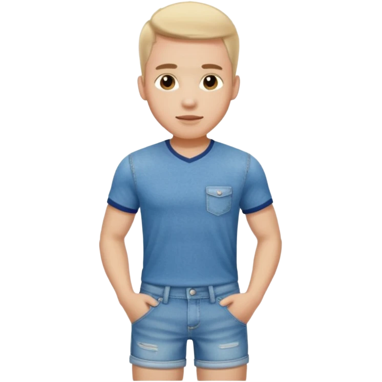 handsome athlete male denim shorts emoji