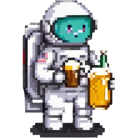astronaut drinking a beer emoji