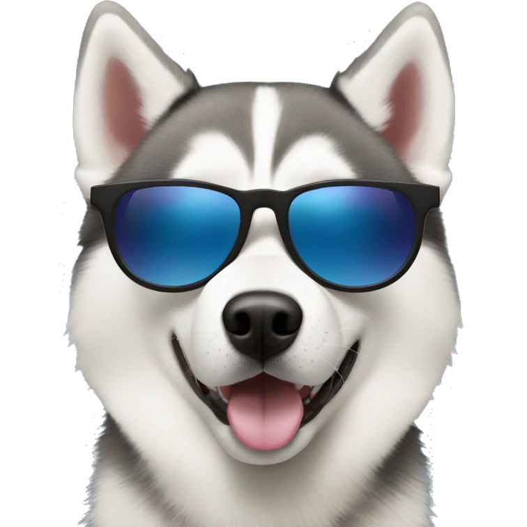 Siberian husky with sunglasses  emoji