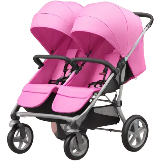 Double stroller pink emoji