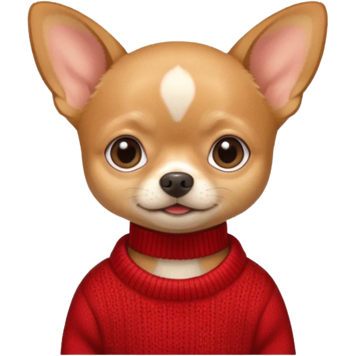 Tan chihuahua wearing a sweater emoji