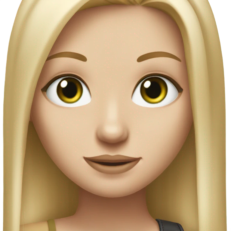 Realistic White girl with Long straight blonde hair, green eyes, tattoos emoji