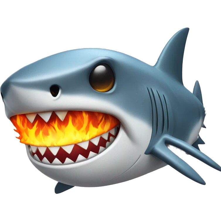 Shark with flaming sunglasses  emoji