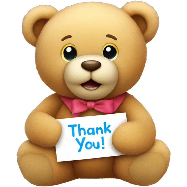 Teddy Bear saying “Thank You!” emoji