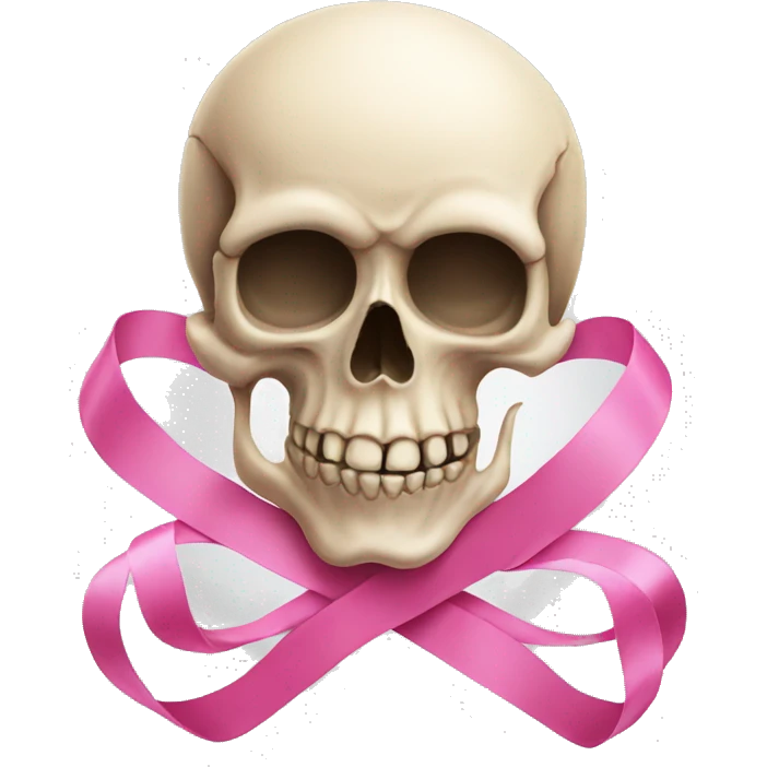 Skull pink ribbon emoji