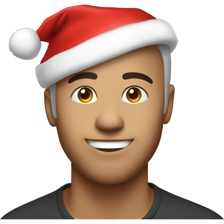 My photo with a Santa hat emoji