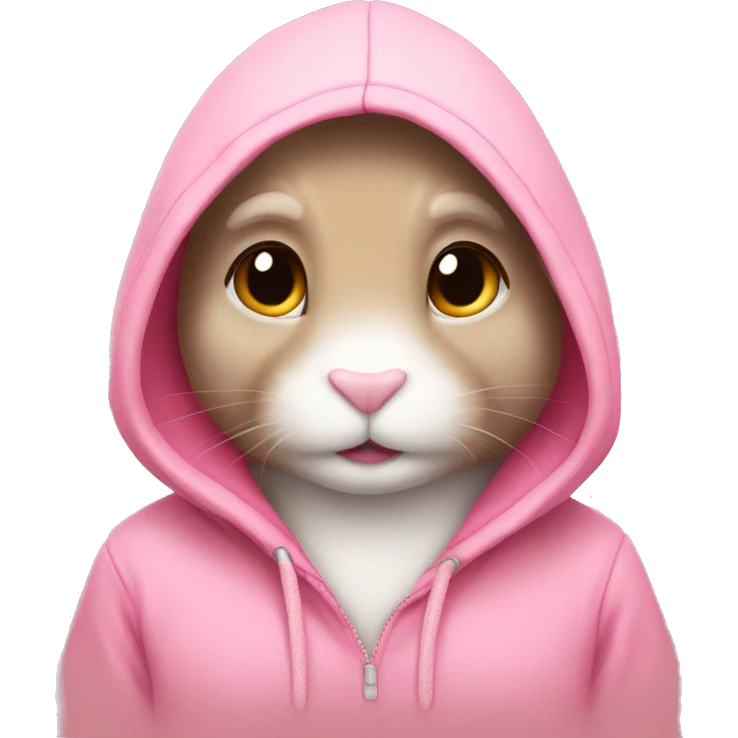 Bunny wearing a heart hoodie emoji