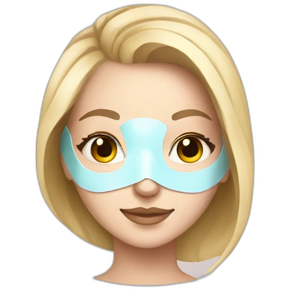 white girl with spa mask relaxing emoji