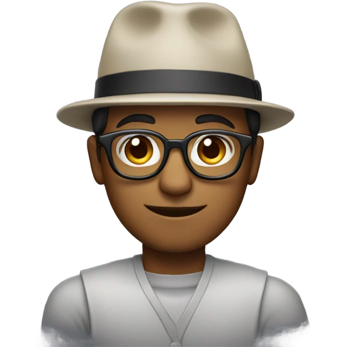 male with glasses and hat chiseled chin emoji