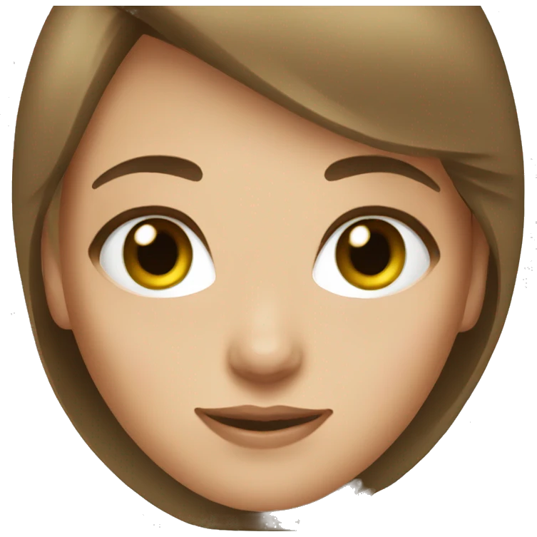 Girl green eyes short brown hair emoji