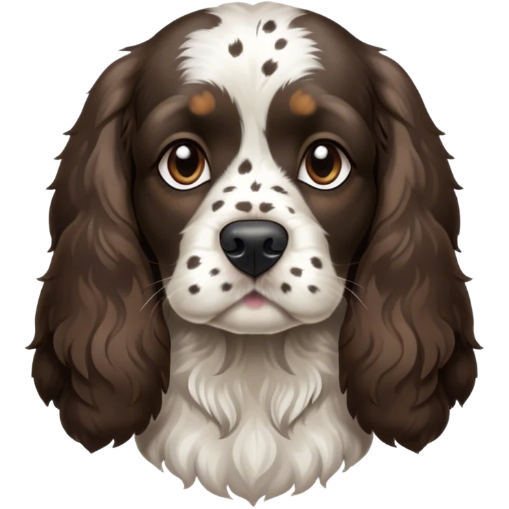 Black and white cocker spaniel with some speckles  emoji