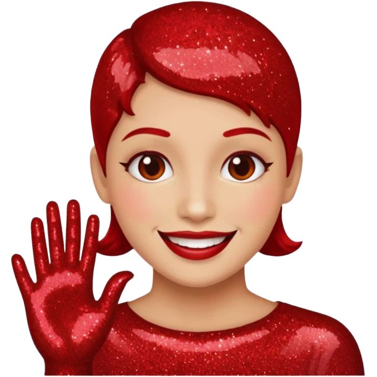 red glitter artist emoji