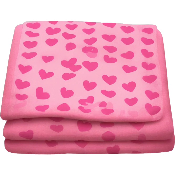 pink blanket with hearts emoji
