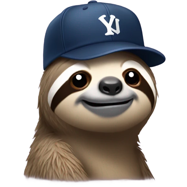 Sloth with yankee cap emoji