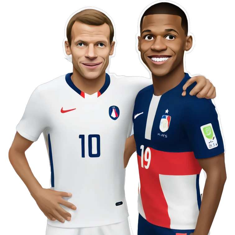 kylian mbappé with emmanuel macron emoji