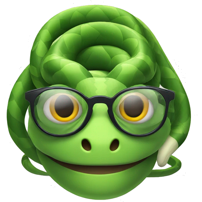 Snake wearing glasses emoji